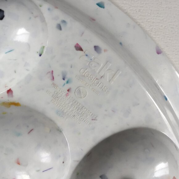 Zak! Designs Confetti Melamine Plastic White Deviled Egg Round Circle Plate Tray - Picture 4 of 5